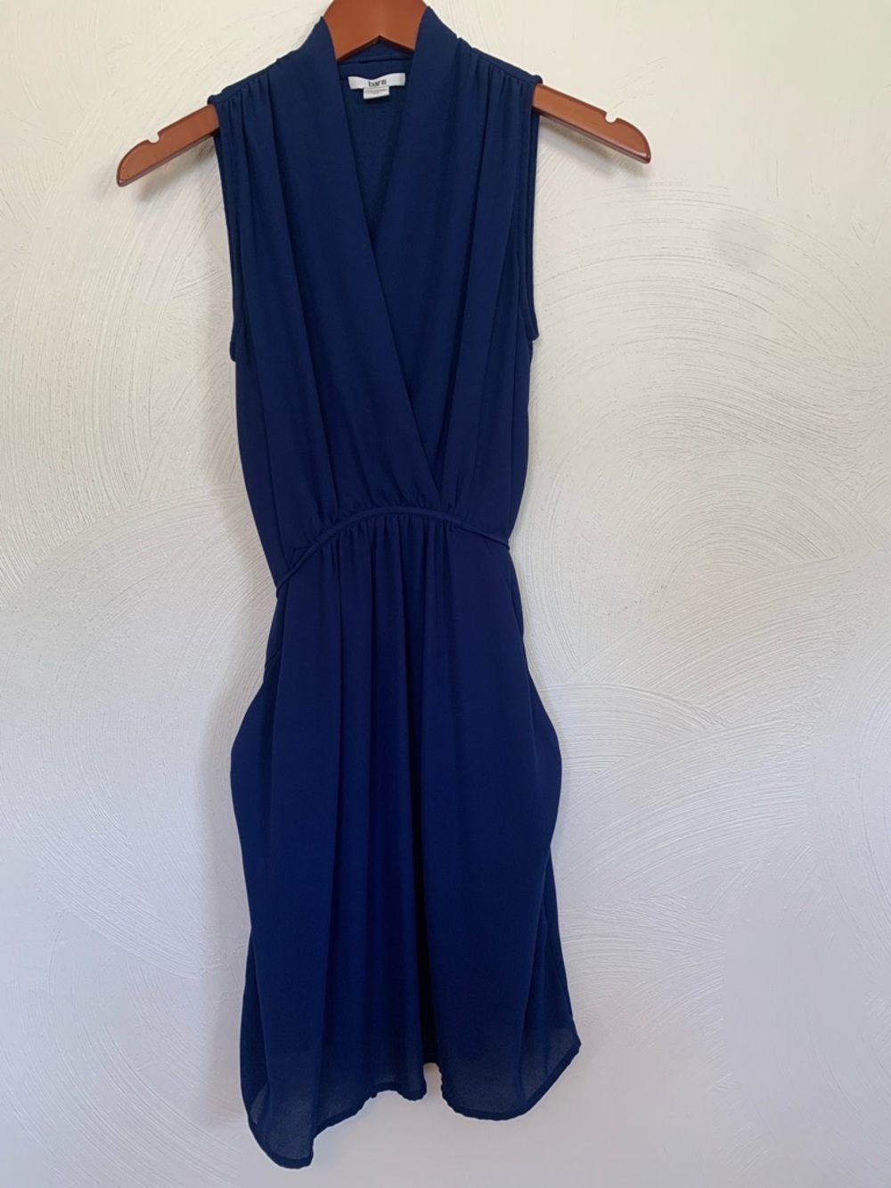 Bar III Navy Sleeveless V-Neck Mini Dress
